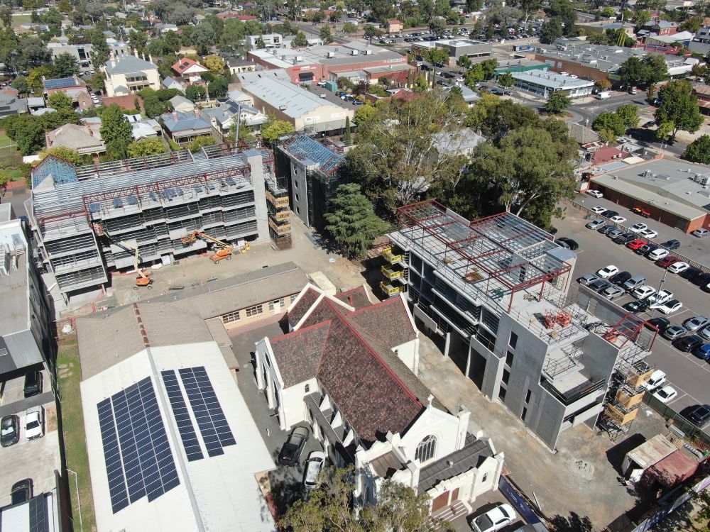 HY Bendigo drone church at centre